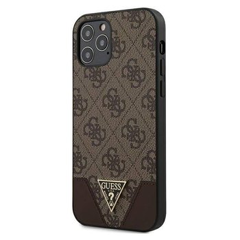 Guess GUHCP12MPU4GHBR iPhone 12/12 Pro 6,1" brązowy/brown hardcase 4G Triangle Collection - GUESS