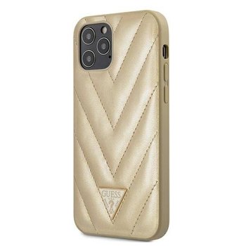 Guess GUHCP12MPUVQTMLBE iPhone 12/12 Pro 6,1" złoty/gold hardcase V-Quilted Collection - GUESS