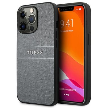Guess GUHCP13LPSASBGR iPhone 13 Pro / 13 6,1" szary/grey Saffiano Strap - GUESS