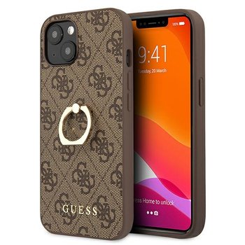 Guess GUHCP13M4GMRBR iPhone 13 6,1" brązowy/brown hardcase 4G with ring stand - GUESS