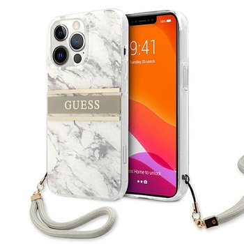 Guess GUHCP13XKMABGR iPhone 13 Pro Max 6,7" szary/grey hardcase Marble Strap Collection - GUESS