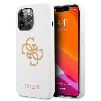 Guess GUHCP13XLS4GGWH iPhone 13 Pro Max 6,7" biały/white hard case Silicone 4G Logo - GUESS