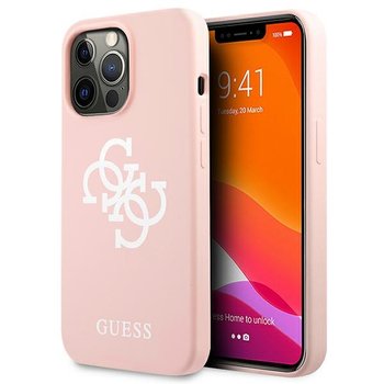 Guess GUHCP13XLS4GWPI iPhone 13 Pro Max 6,7" różowy/pink hard case Silicone 4G Logo - GUESS