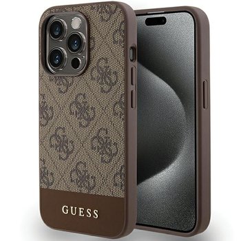 Guess GUHCP15LG4GLBR etui obudowa pokrowiec do iPhone 15 Pro 6.1" brązowy/brown hardcase 4G Stripe Collection - GUESS