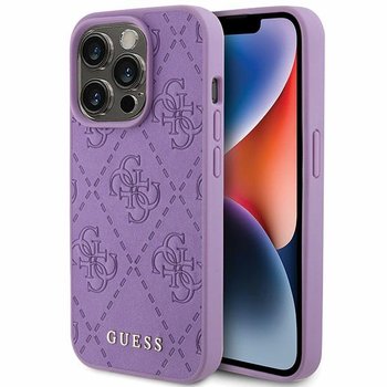 Guess GUHCP15LP4EPMU iPhone 15 Pro 6.1" fioletowy/light purple hardcase Leather 4G Stamped - GUESS