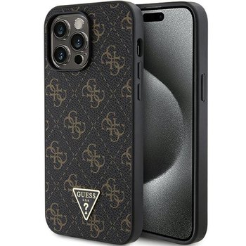 Guess GUHCP15LPG4GPK etui obudowa pokrowiec do iPhone 15 Pro 6.1" czarny/black hardcase 4G Triangle Metal Logo - GUESS