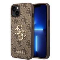 Guess GUHCP15S4GMGBR etui obudowa do iPhone 15 6.1" brązowy/brown hardcase 4G Big Metal Logo GUESS