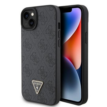 Guess GUHCP15SP4TDPK etui obudowa do iPhone 15 6.1" czarny/black hardcase Leather 4G Diamond Triangle - GUESS