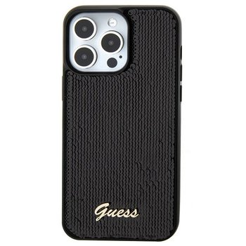 Guess GUHCP15SPSFDGSK etui obudowa do iPhone 15 6.1" czarny/black hardcase Sequin Script Metal - GUESS