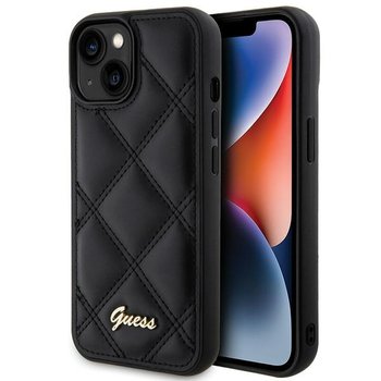 Guess GUHCP15SPSQSQSK etui obudowa do iPhone 15 6.1" czarny/black hardcase Quilted Metal Logo - GUESS