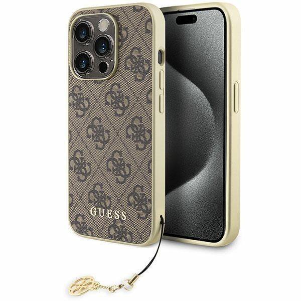Funda Rígida GUESS Para IPhone 15 Pro Max 6.7″ – Crossbody Con Logo Metálico, Acabado Premium En Negro