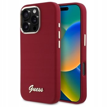 Guess GUHCP16LSMBSLM iPhone 16 Pro 6.3" magenta hardcase Silicone Script Me - GUESS