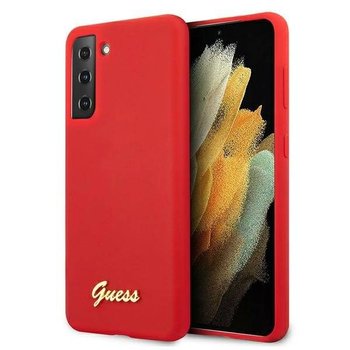 Guess GUHCS21MLSLMGRE S21+ G996 czerwony/red hardcase Silicone Script Metal Logo - GUESS
