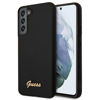 Guess GUHCS22SLSLMGBK S22 S901 czarny/black hardcase Silicone Script Metal Logo - GUESS