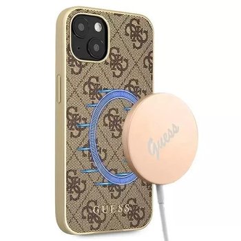 Guess GUHMP13MG4GB iPhone 13 6,1" brązowy/brown hard case 4G Collection Magsafe - 4kom