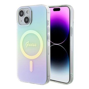 Guess GUHMP15SHITSQ etui obudowa do iPhone 15 6.1" turkusowy/turquoise hardcase IML Iridescent MagSafe - GUESS