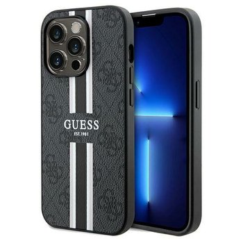 Guess GUHMP15XP4RPSK etui obudowa pokrowiec do iPhone 15 Pro Max 6.7" czarny/black hardcase 4G Printed Stripes MagSafe - GUESS