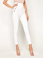 Guess Jeansy Damskie Białe Wysoki Stan 24 2z5f1_a* GUESS