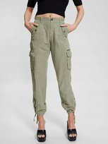 GUESS KLASYCZNE SPODNIE BAGGY KIESZENIE KHAKI LEN LYOCELL 25 GGA GUESS