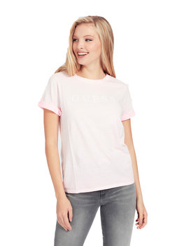 GUESS KOSZULKA DAMSKA T-SHIRT ES SS GUESS 1981 ROL PINK W0GI69R8G01 F6W6 XS - GUESS