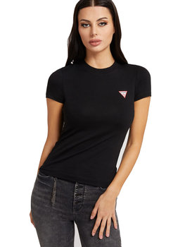 Guess Koszulka Damska T-Shirt Ss Cn Mini Triangle Black W1Yi0Zj1311 Jblk Xs - GUESS