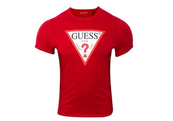 GUESS  KOSZULKA MĘSKA T-SHIRT ORIGINAL LOGO RED M1RI71I3Z11 G532 - Rozmiar: S - GUESS