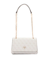 GUESS Kremowa listonoszka damska w monogram Noelle II GUESS