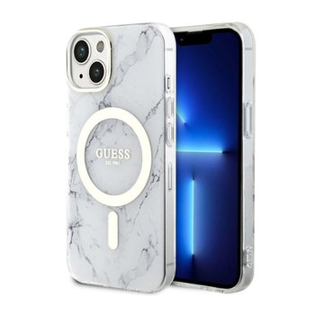 Guess Marble Magsafe - Etui Iphone 14 (Biały) - GUESS