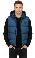 GUESS NIEBIESKA PIKOWANA KAMIZELKA CASUAL Z KAPTUREM XS GMA GUESS