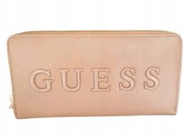 Guess Skórzany Beżowy Portfel z Miejscem na Bilon Gna GUESS