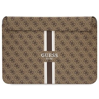 Guess Sleeve Etui Pokrowiec Do Laptopów 14" Brązowy/ Brown 4G Printed Stripes - GUESS