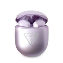 Guess Słuchawki Bluetooth Gutwst82Tru Tws + Stacja Dokująca Purpurowy/Purple Triangle Logo GUESS