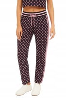 GUESS SPODNIE CASUAL CZARNE Z RÓŻOWYMI WZORAMI I LAMPASAMI XS 1GMB GUESS
