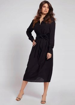 Guess Sukienka Koszulowa Czarna Midi XS 0a5f2* XS 0_5 - GUESS