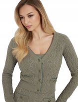 Guess Sweter Damski Gładki Warkoczowy Klasyczny Długi Rękaw S Gna GUESS