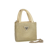 Guess Torba damska wieczorowa Lua Mini Gold złota z cyrkoniami Inna marka