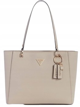 Guess Torebka Damska Beżowa Klasyczna z Breloczkiem Gna - GUESS