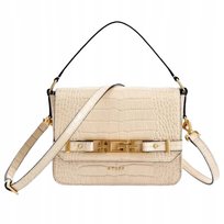 GUESS Torebka Damska na ramię Zwierzęcy Wzór Kremowa Elegancka