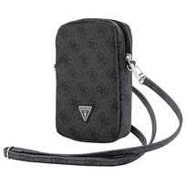 Guess Torebka etui na telefon pokrowiec obudowa wsuwka +pasek na ramię szyję - czarny/black Zip 4G Triangle GUESS
