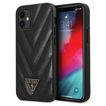 Guess V Quilted - Etui iPhone 12 mini (czarny) - GUESS