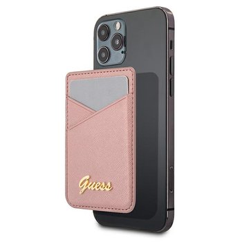 Guess Wallet Card Slot GUWMSSASLPI MagSafe Saffiano różowy/pink - GUESS