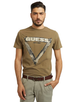 Guess Zielony Męski T-Shirt Koszulka Krótki Rękaw M - GUESS