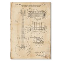 Guitar Gibson Retro Metalowy Plakat Blacha dekoracyjna Tabliczka Szyld 22 x 31 cm