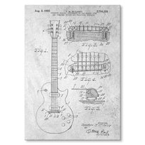 Guitar Gibson Stone Metalowy Plakat Blacha dekoracyjna Tabliczka Szyld 22 x 31 cm