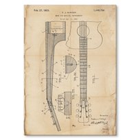 Guitar instrument Retro Metalowy Plakat Blacha dekoracyjna Tabliczka Szyld 22 x 31 cm