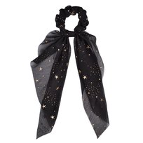 Gumka do włosów Świąteczna z Kokardą Czarna w Gwiazdki na Prezent Święta