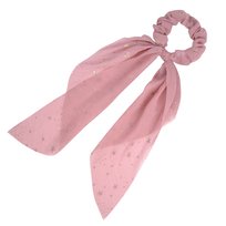 Gumka do włosów Świąteczna z Kokardą Różowa w Gwiazdki na Prezent Święta