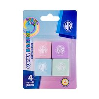 Gumka kwadratowa pastelowa ASTRA 28 x 28 mm 4 szt. Astra