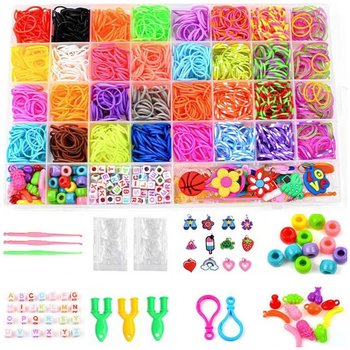 GUMKI do robienia Bransoletek Zestaw XXL+ Zawieszki - Qulki