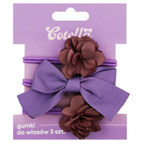 Gumki do włosów, Cotella, Violet Bloom, 3 szt. Empik